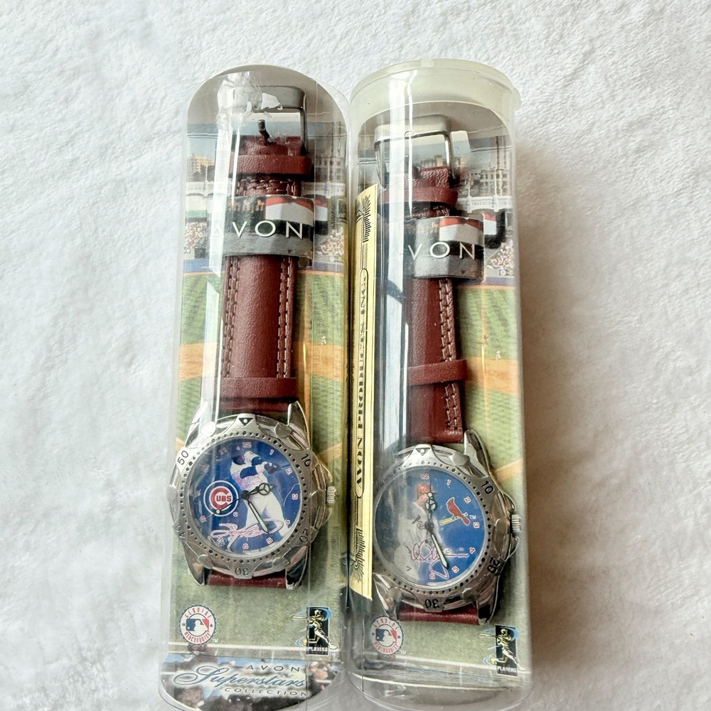 Avon Vintage MLB Watch Set Sammy Sosa Mark McGwire Superstars Boxed